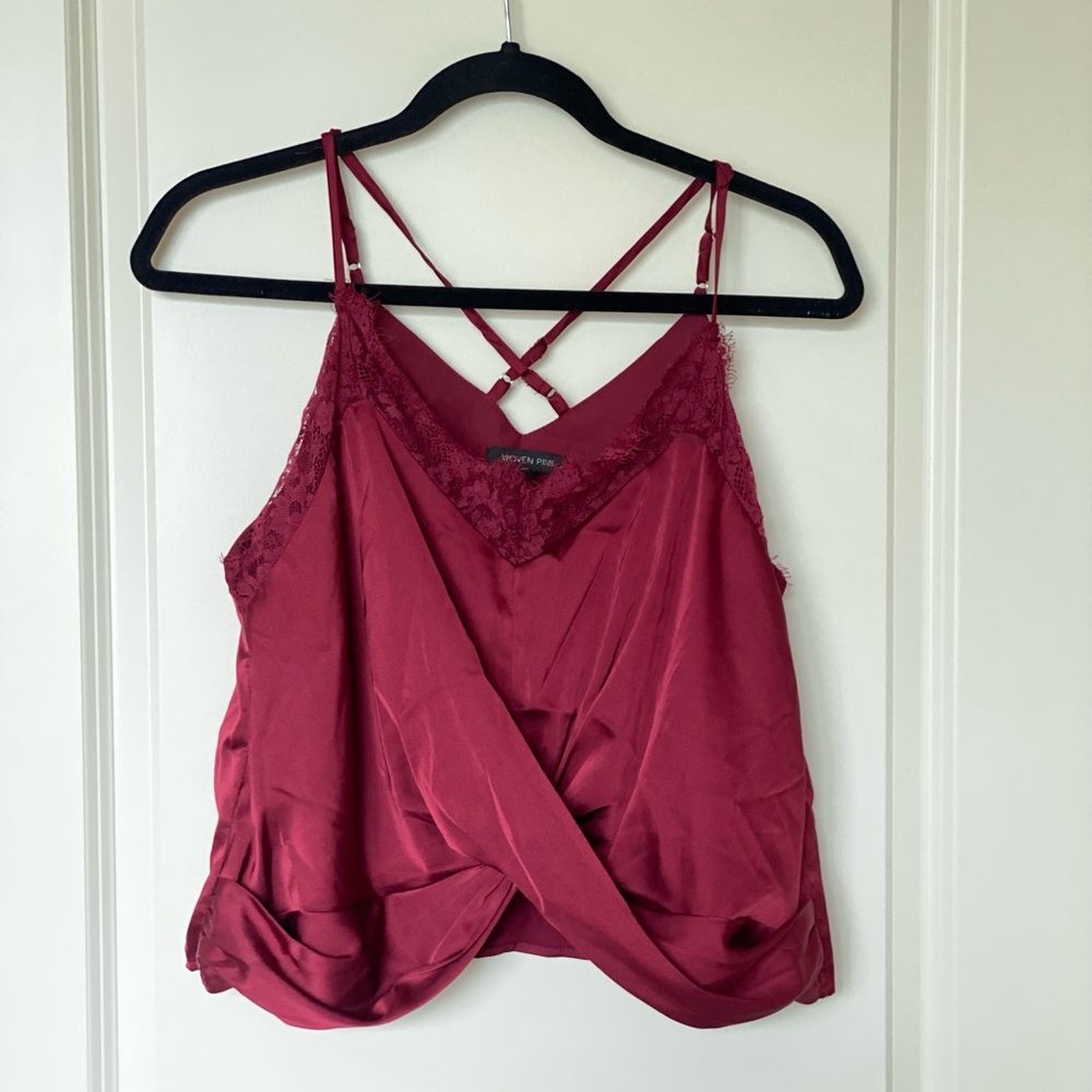 Woven Pink cropped top size L